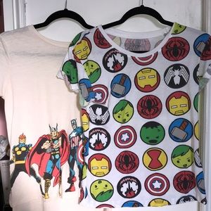 Two marvel t-shirts